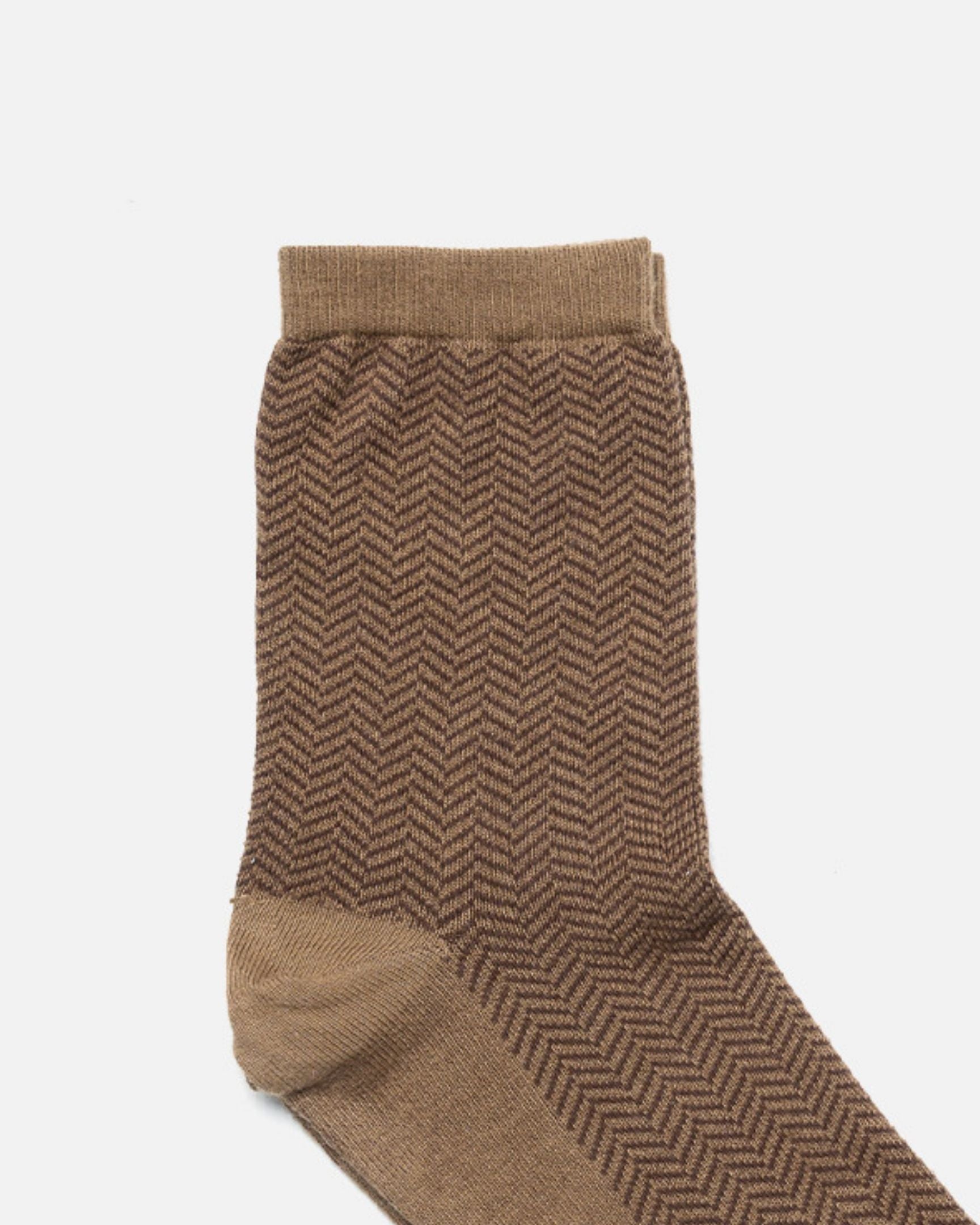 Orballo Brown Cotton Sock