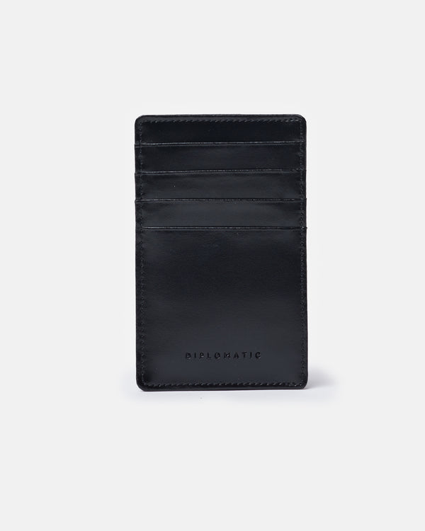 Black calf card holder 8x13cm